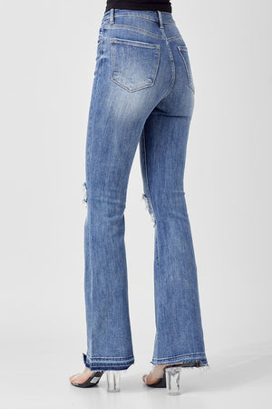 HIGH-RISE SHADOW HEM FLARE JEANS