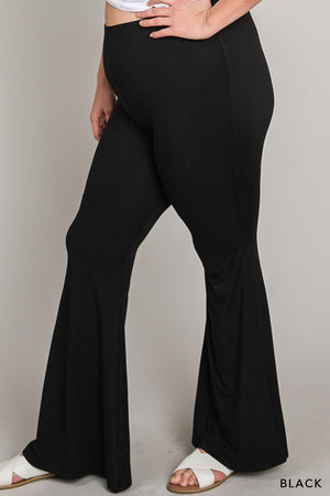 Elastic Waist Flare Bell Bottom Long Pants