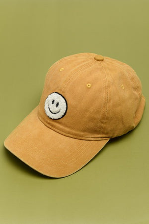 WASHED SHERPA HAPPY FACE BASEBALL CAP