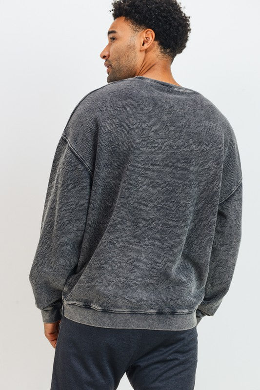 MEN - Mineral Wash Cotton Jacquard Pullover
