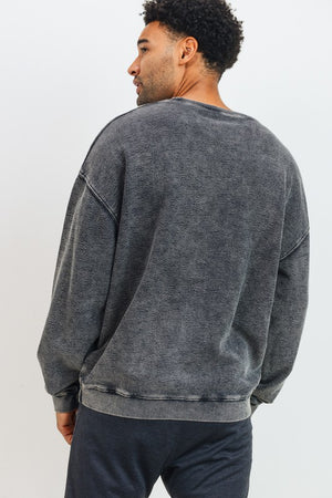 MEN - Mineral Wash Cotton Jacquard Pullover