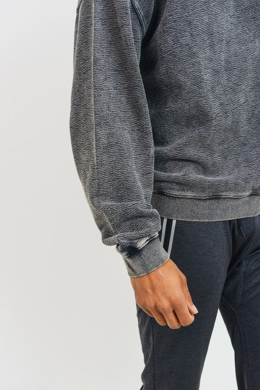 MEN - Mineral Wash Cotton Jacquard Pullover