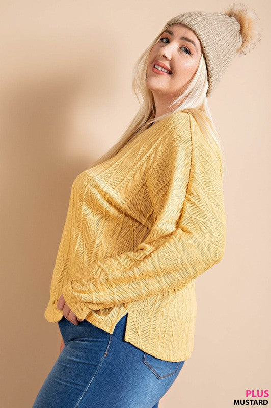 DOLMAN CABLE SWEATER TOP