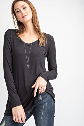 BASIC V NECK LONG SLEEVE TOP