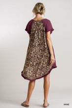 Load image into Gallery viewer, Short Sleeve Round Neck Animal Print Back Dress