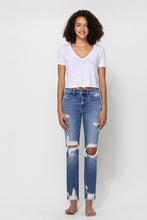 Load image into Gallery viewer, DISTRESSED MID RISE ANKLE STRAIGHT