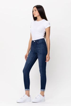 High Rise Rayon Ankle Skinny