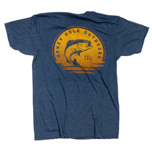 SHORT SLEEVE - SUNSET BASS - HEATHER NAVY