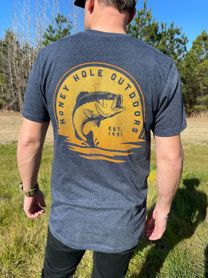 SHORT SLEEVE - SUNSET BASS - HEATHER NAVY