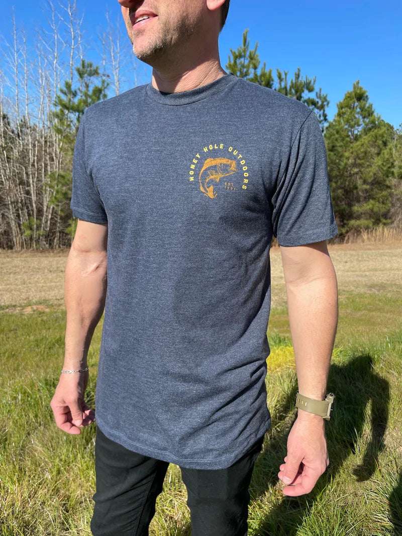 SHORT SLEEVE - SUNSET BASS - HEATHER NAVY