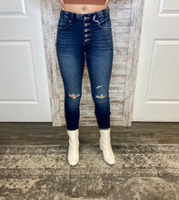 Load image into Gallery viewer, EXPOSED BUTTON HIGH RISE SUPER SKINNY