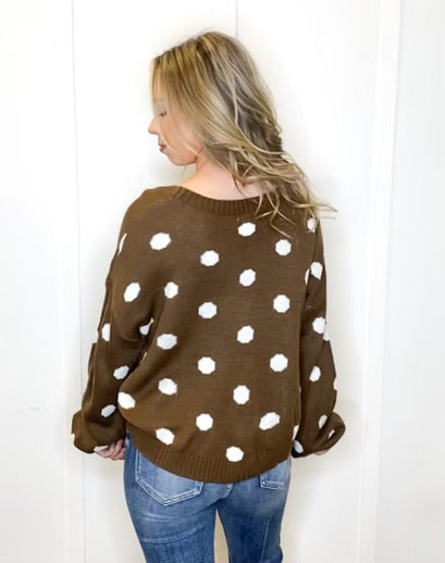 POLKA DOT BUTTON UP CARDIGAN