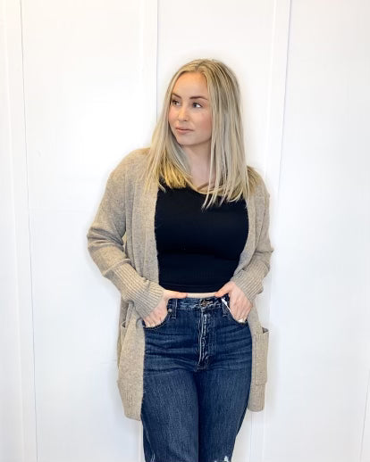 Open Front Mossy Cardigan