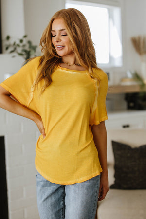New Edition Mineral Wash T Shirt Yellow