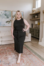 Load image into Gallery viewer, Out on the Town Tie Detail Midi Dress in Charcoal