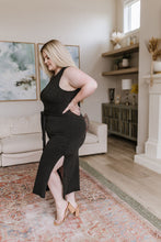 Load image into Gallery viewer, Out on the Town Tie Detail Midi Dress in Charcoal