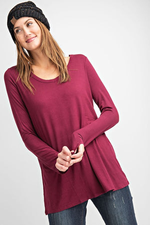 BASIC V NECK LONG SLEEVE TOP