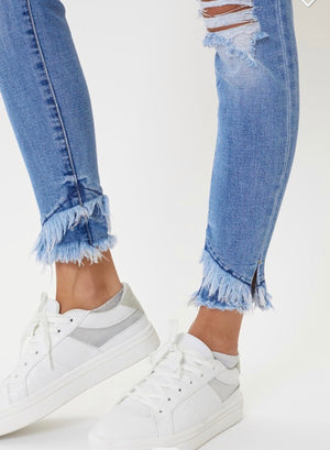 Mid rise Hem Detail Ankle Skinny Jean