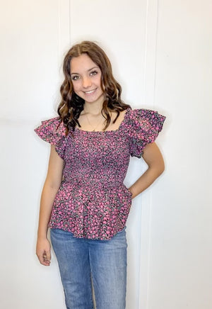Poplin Floral Printed Top