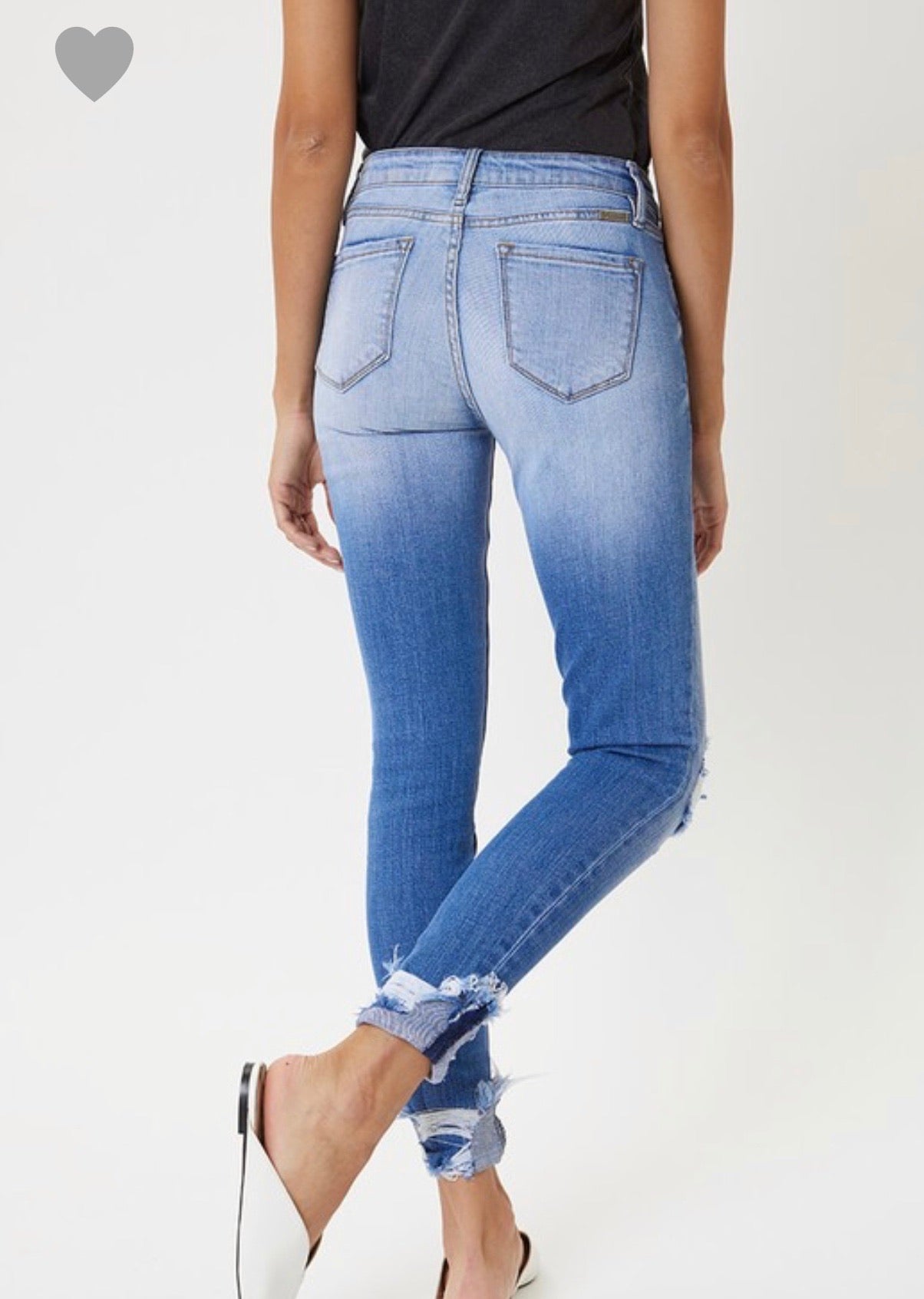 Kancan Distressed Jean with Cuff