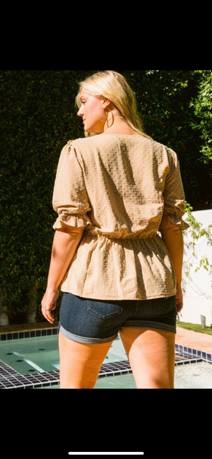 Dot Solid Woven Blouse
