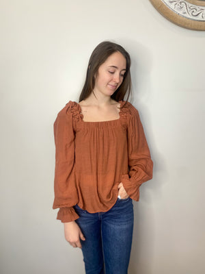 SOLID SQUARE NECK BLOUSE
