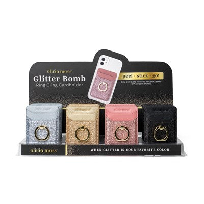 Glitter Bomb Ring Cling Cardholder